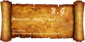 Meszner Györgyi névjegykártya